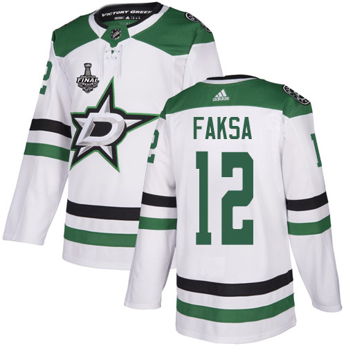 Adidas Men Dallas Stars #12 Radek Faksa White Road Authentic 2020 Stanley Cup Final Stitched NHL Jersey->new orleans saints->NFL Jersey